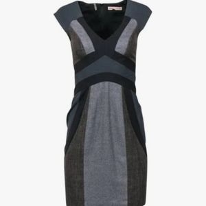 Rebecca Taylor Grey Black and Brown Dress